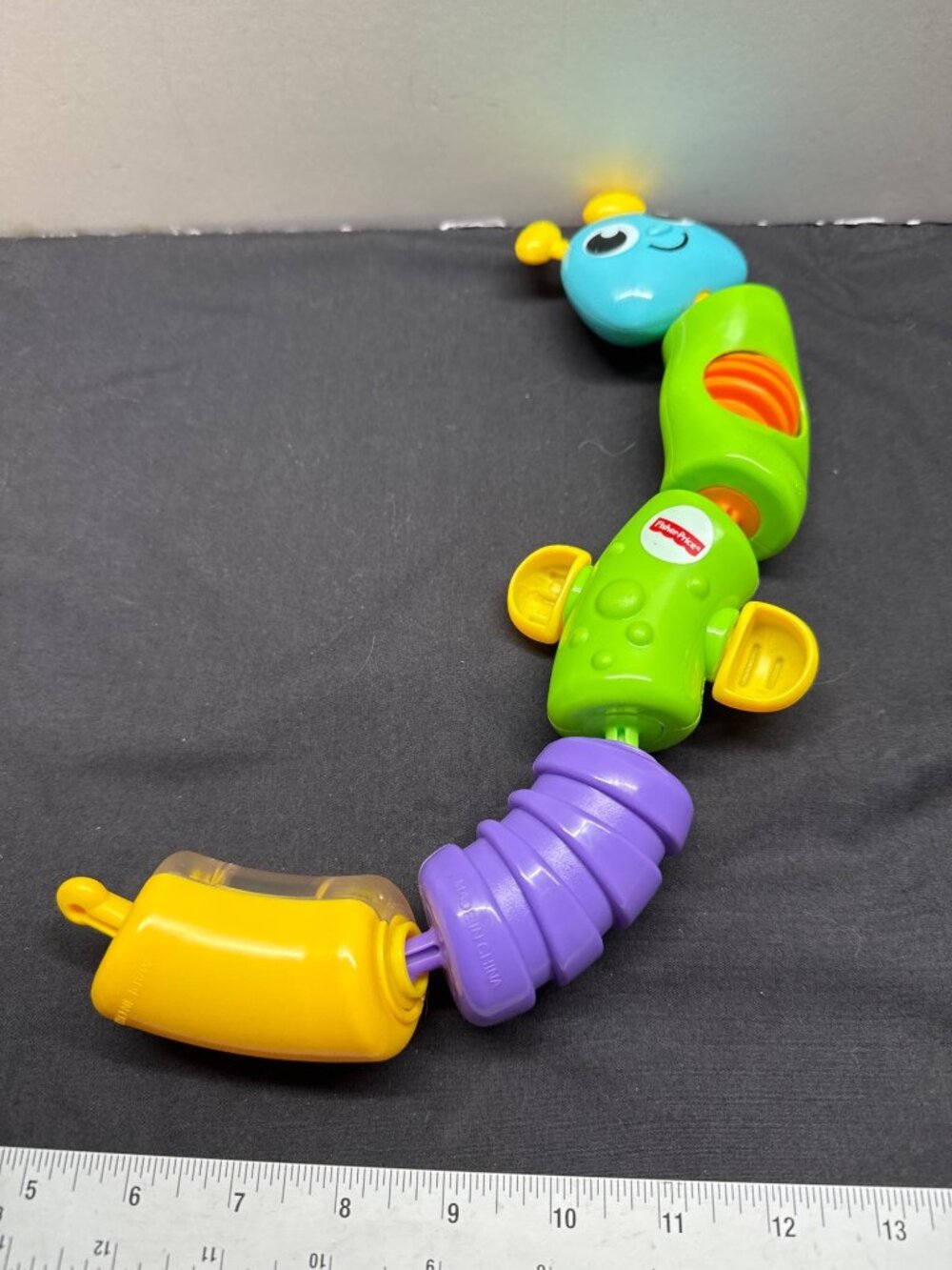 Fisher-Price 2011 Baby Click Clack Caterpillar Colorful Rattle Toy For Sensory P
